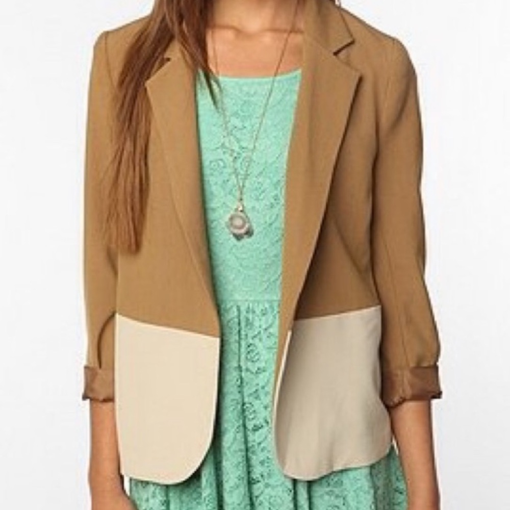 Anthropologie silence + noise color block blazer